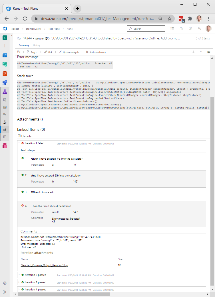 SpecSync v3.2 released / display iteration and step results in ADO